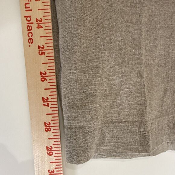 Flax Women’s 100% Linen Pull-On Pants Beige Size M Full Length Straight Leg - Picture 10 of 11